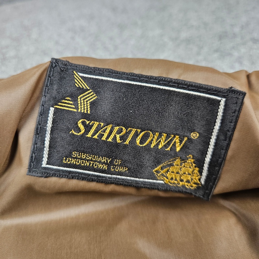 Startown Londontown Vintage Suede Bomber Jacket Men 40 Reg Tan Brown Made in USA - Picture 7 of 11